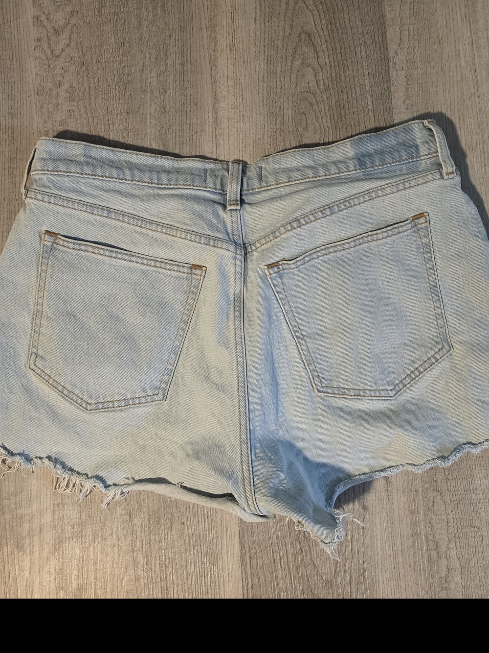 Abercrombie & Fitch Light Blue Distressed Denim Mom Shorts - Picture 3 of 3